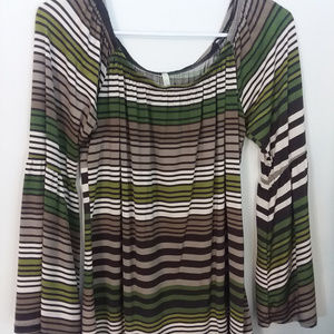 Jersey material off shoulder blouse